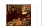 Portrait of a Husband and Wife Playing Tric-Trac by Jan Sanders van Hemessen