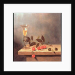 Facon de Venise Wine Glass and Cherries on a Ledge by Jan III van de Velde