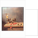 Facon de Venise Wine Glass and Cherries on a Ledge by Jan III van de Velde