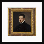 Portrait of a boy, bust-length, in a black doublet with a white collar by Jacopo Robusti Tintoretto