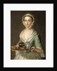 Portrait of a young woman, possibly Hannah, the artist's maid, holding a tea tray by Philippe Mercier