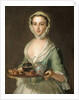 Portrait of a young woman, possibly Hannah, the artist's maid, holding a tea tray by Philippe Mercier