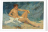 A male nude reclining on rocks by Henry Scott Tuke
