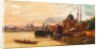Turks rowing on the Bosphorus before a mosque by C. Granci