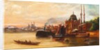 Turks rowing on the Bosphorus before a mosque by C. Granci