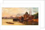 Turks rowing on the Bosphorus before a mosque by C. Granci
