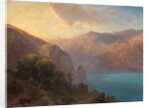 Près de Seelisberg: a view of Lac de Lucerne seen from the Seelisberg, Switzerland, 1862 by Alexandre Calame