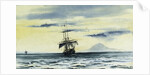 The last sight of Mount Discovery: SS. 'Morning' and 'Terra Nova' following the 'Discovery' out of McMurdo Strait, Feb.19.04 Midnight, 1904 by Edward Adrian Wilson