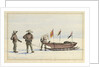 The sledge party to White Island, February 1902: Shackleton, Wilson and Ferrar preparing to set out, 1902 by Edward Adrian Wilson