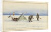 The sledge party to White Island, February 1902: Shackleton and Wilson making camp, 1902 by Edward Adrian Wilson