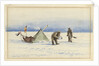 The sledge party to White Island, February 1902: Shackleton and Wilson making camp, 1902 by Edward Adrian Wilson