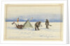 The sledge party to White Island, February 1902: Shackleton and Wilson making camp, 1902 by Edward Adrian Wilson