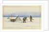 The sledge party to White Island, February 1902: Shackleton and Wilson making camp, 1902 by Edward Adrian Wilson