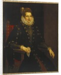 Portrait of a lady seated three-quarter length in a black dress with a ruff by Peter Paul Rubens