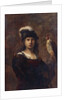 A falconer, standing half length, in a feathered hat by Rembrandt Harmensz. van Rijn (circle of)