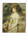 Young Girl with a Basket of Flowers by Pierre Auguste Renoir