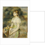 Young Girl with a Basket of Flowers by Pierre Auguste Renoir
