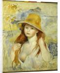 Young Girl with a Straw Hat, 1884 by Pierre Auguste Renoir