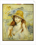 Young Girl with a Straw Hat, 1884 by Pierre Auguste Renoir