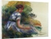 Alice Gamby in the Garden, Young Girl Sitting in the Grass, 1891 by Pierre Auguste Renoir