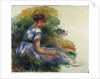 Alice Gamby in the Garden, Young Girl Sitting in the Grass, 1891 by Pierre Auguste Renoir