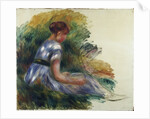 Alice Gamby in the Garden, Young Girl Sitting in the Grass, 1891 by Pierre Auguste Renoir