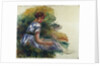 Alice Gamby in the Garden, Young Girl Sitting in the Grass, 1891 by Pierre Auguste Renoir