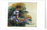 Alice Gamby in the Garden, Young Girl Sitting in the Grass, 1891 by Pierre Auguste Renoir