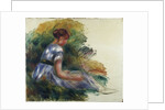 Alice Gamby in the Garden, Young Girl Sitting in the Grass, 1891 by Pierre Auguste Renoir