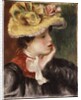 Head of a Girl with a Yellow Hat by Pierre Auguste Renoir