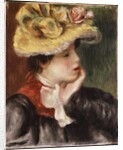 Head of a Girl with a Yellow Hat by Pierre Auguste Renoir