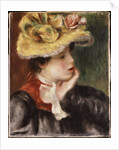 Head of a Girl with a Yellow Hat by Pierre Auguste Renoir
