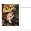 Head of a Girl with a Yellow Hat by Pierre Auguste Renoir