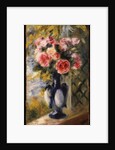 Roses in a Blue Vase, 1892 by Pierre Auguste Renoir