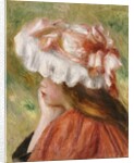 Head of a Young Girl in a Red Hat by Pierre Auguste Renoir