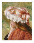 Head of a Young Girl in a Red Hat by Pierre Auguste Renoir