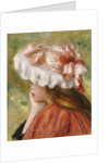 Head of a Young Girl in a Red Hat by Pierre Auguste Renoir