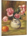 Vase of Roses and an Orange, 1910 by Pierre Auguste Renoir