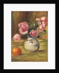 Vase of Roses and an Orange, 1910 by Pierre Auguste Renoir