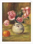 Vase of Roses and an Orange, 1910 by Pierre Auguste Renoir