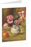 Vase of Roses and an Orange, 1910 by Pierre Auguste Renoir