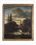 A Norwegian Landscape with a Cascade Waterfall by Jacob Isaaksz. or Isaacksz. van Ruisdael