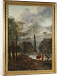 A Mountainous Landscape with an Obelisk by Hubert Robert