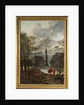 A Mountainous Landscape with an Obelisk by Hubert Robert