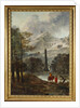 A Mountainous Landscape with an Obelisk by Hubert Robert