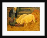 A Young Girl Feeding Two Pigs, 1889 by Paul Serusier