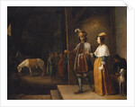 A Lady and a Gentleman Entering a Stable by David the Younger Teniers