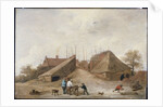 A Farm Yard with Figures Round a Table by David the Younger Teniers