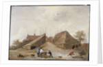 A Farm Yard with Figures Round a Table by David the Younger Teniers