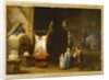 The interior of a peasant's cottage with a pig's carcass and a boy blowing up a bladder, 1646 by David the Younger Teniers